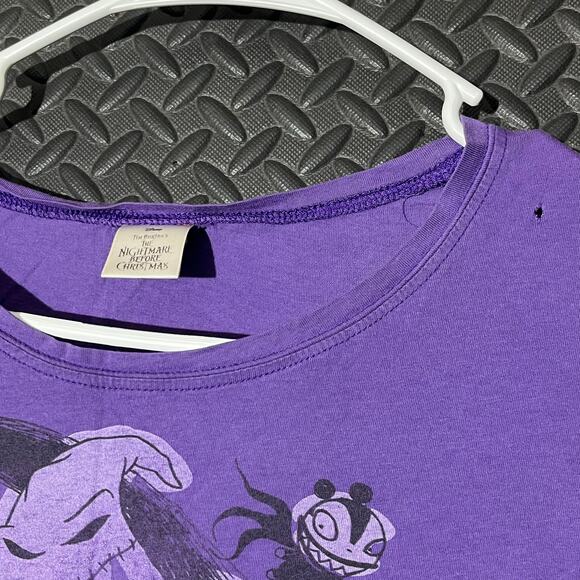 Disney Nightmare Before Christmas Purple Graphic Casual Cotton T-Shirt Womans S‎ - Picture 3 of 7